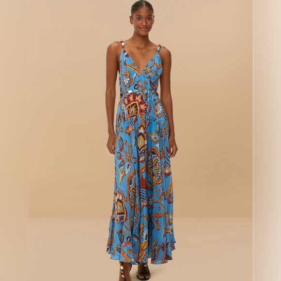 FARM Rio Dresses & Skirts - FARM Rio Blue Sunset Tapestry Sleeveless Midi Dress
